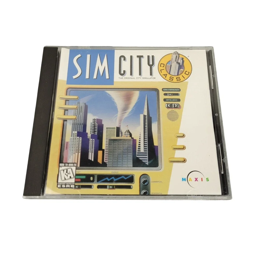 Sim City Classic 1997 Maxis PC CD-ROM Big Box Vintage PC Gaming Y2K Collectible
